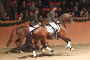 Die Reitponys Dance on Top (v. HB Delight) mit Anne Pape und Top Dubidu (v. Domingo) mit Annekatrin Seeber.